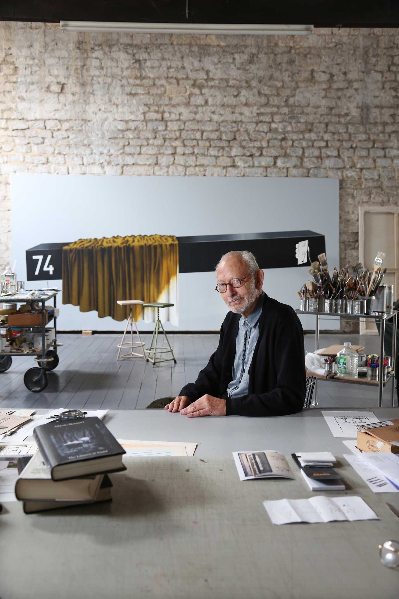 Brush with fame: Michael Simpson in his studio in Bradford-on-Avon