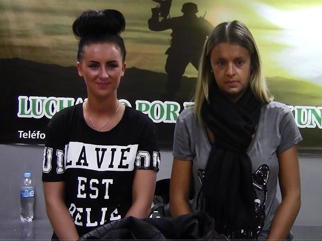 Michaella McCollum, left, and Melissa Reid were arrested on their way to Madrid, allegedly with 11kg of cocaine