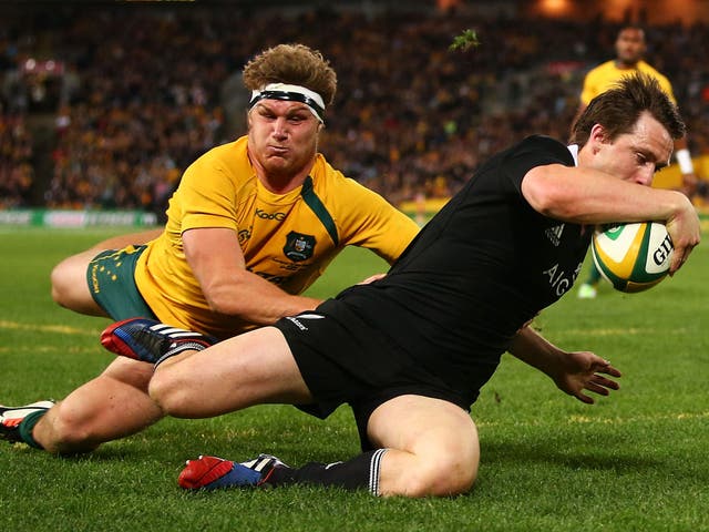 Ben Smith scored a hat-trick of tries for New Zealand against Australia