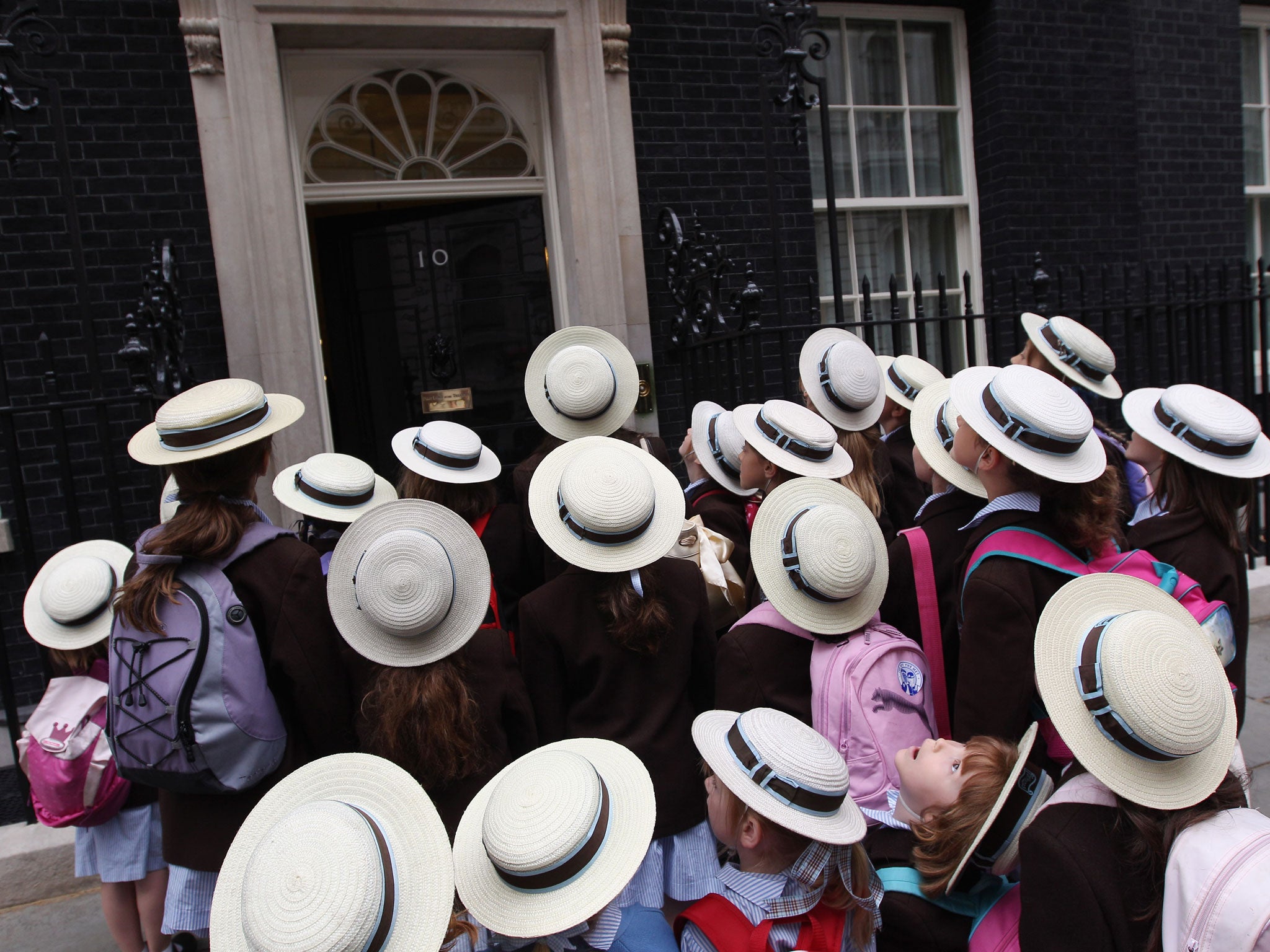 Schoolgirls visiting No 10. Confidence and contacts count as much as results