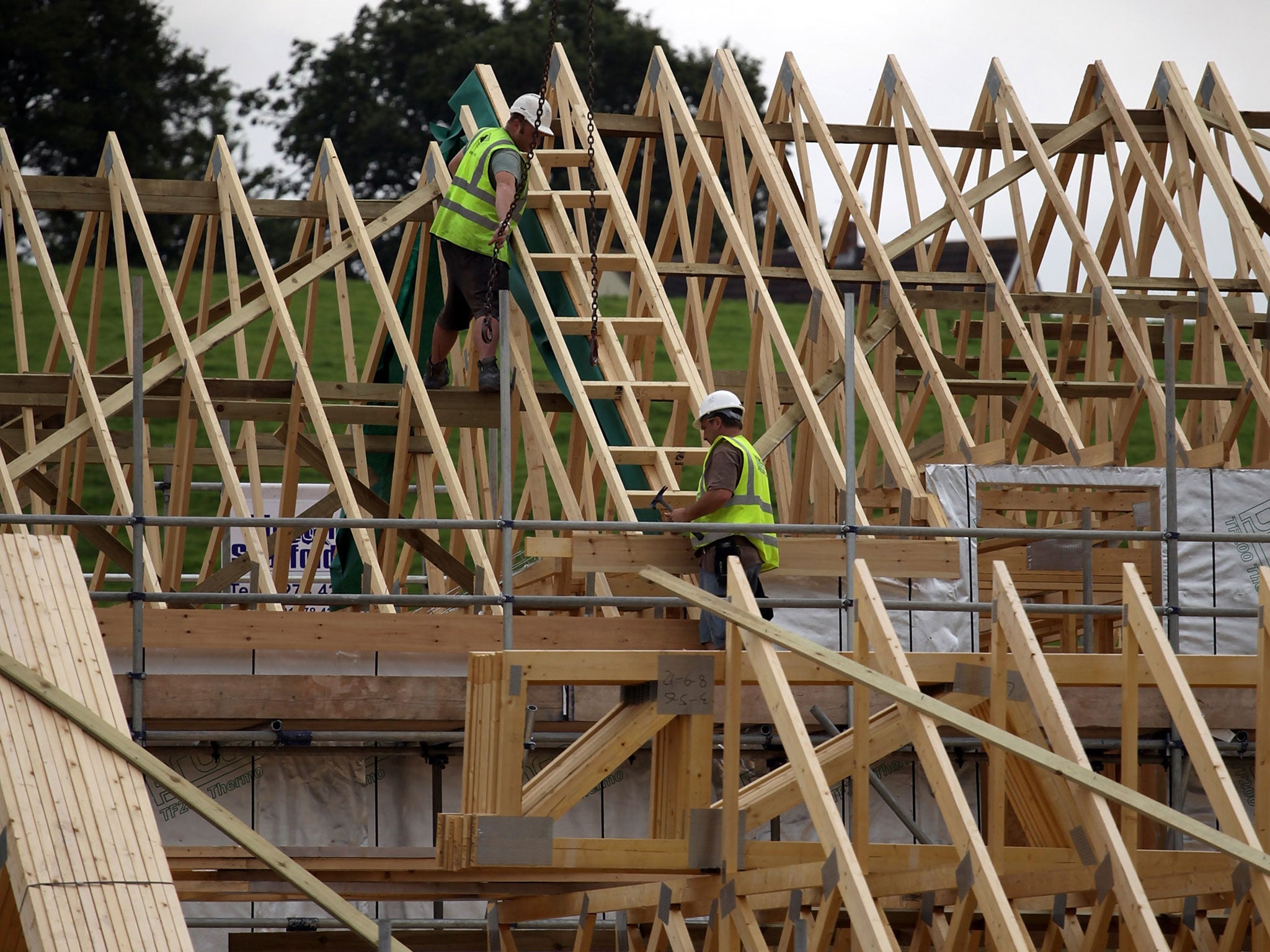 Construction work in Glastonbury, Somerset. Many cannot afford to buy in rural areas