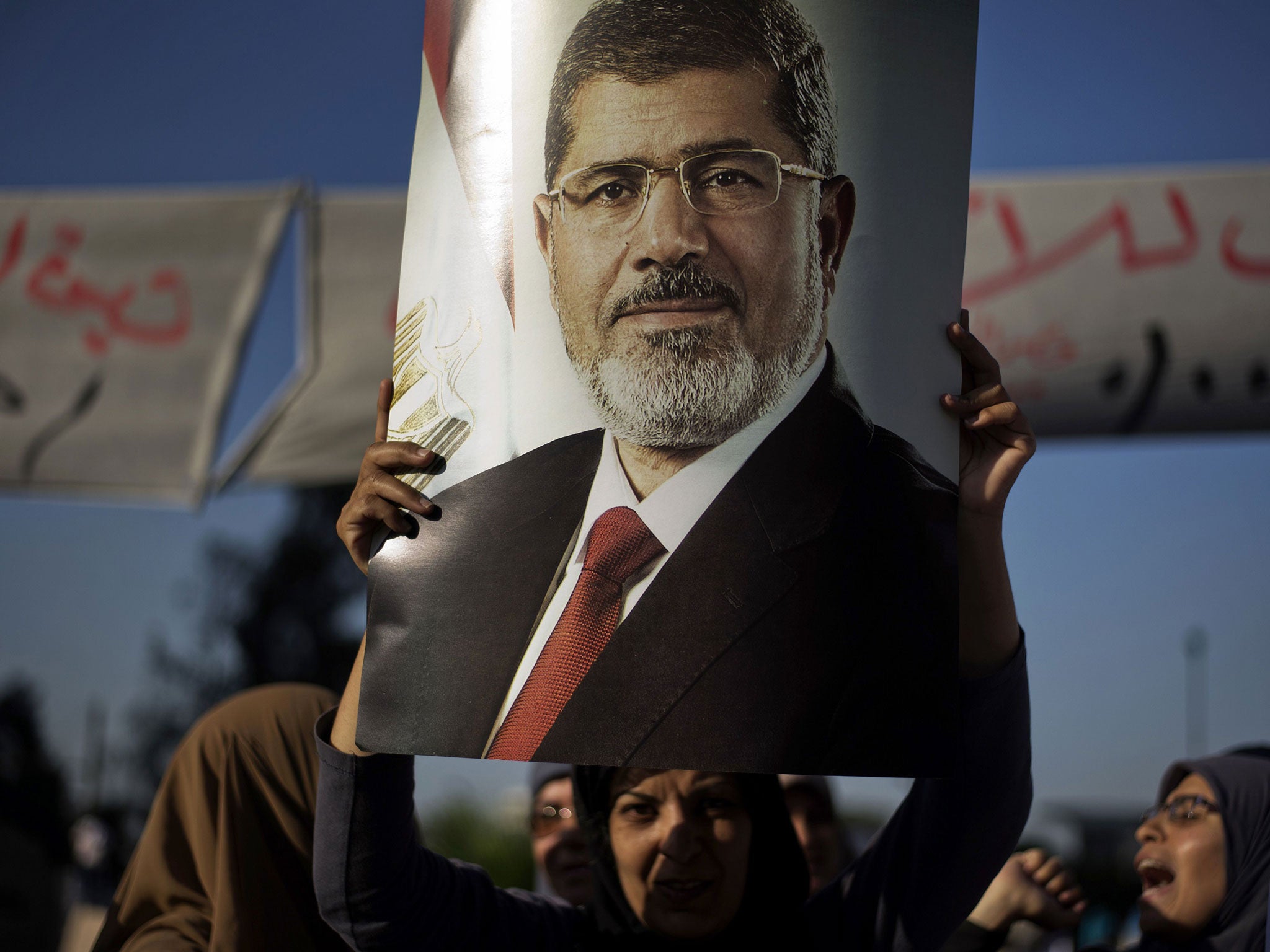 Morsi supporters at a march in Cairo’s Galaa Square