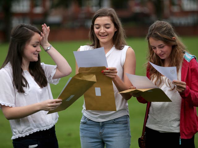 Students such as these three girls, who each achieved four A* passes at A-level, are being targeted with incentives by university admissions departments