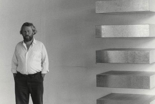 Donald Judd in 1982, with his work ‘Untitled’ (19