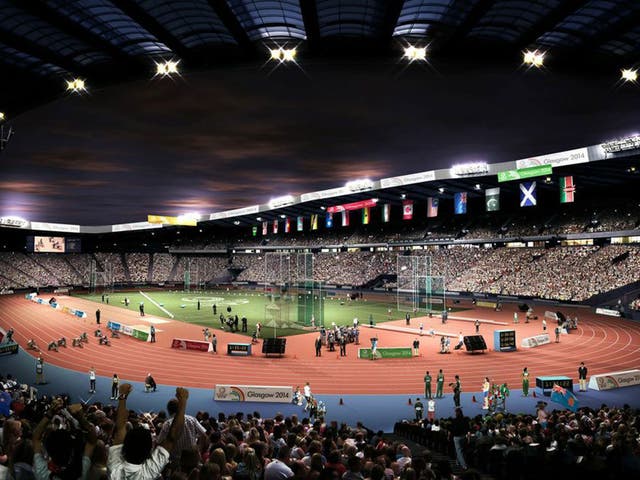 An artist's impression of Hampden Park, Glasgow 2014