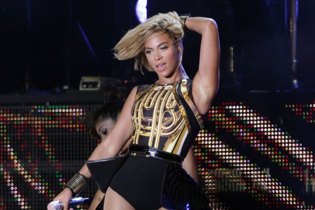 Beyoncé performing during day one of the V Festival at Hylands Park in Chelmsford