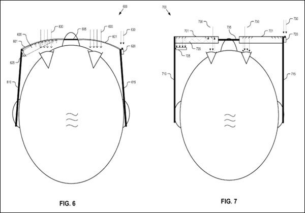 An image from the patent application shows an unidentified Google Glass-like technology.