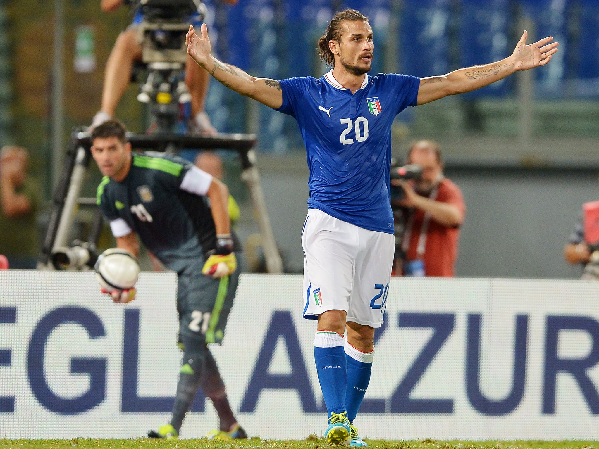 Pablo Osvaldo in action for Italy