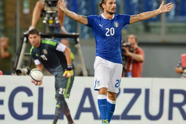 Pablo Osvaldo in action for Italy