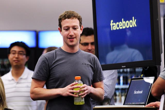 Facebook chief executive Mark Zuckerberg at the firm’s headquarters in Palo Alto, California