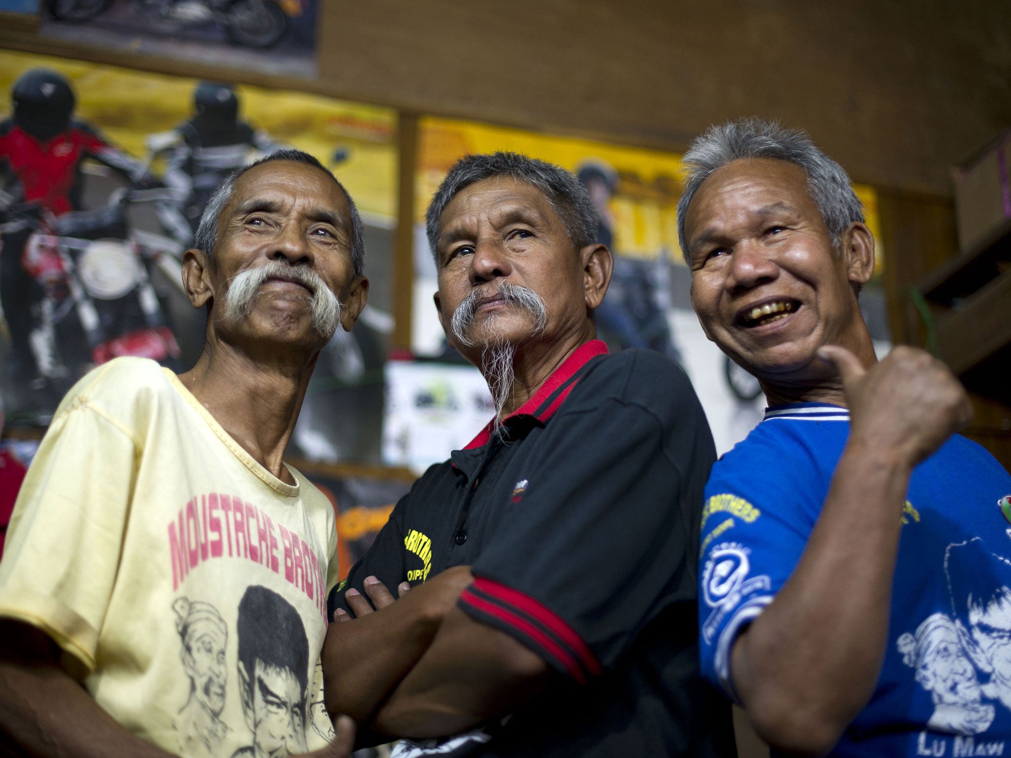 The Moustache Brothers in 2012, from left to right, Lu Maw, Par Par Lay and Lu Zaw