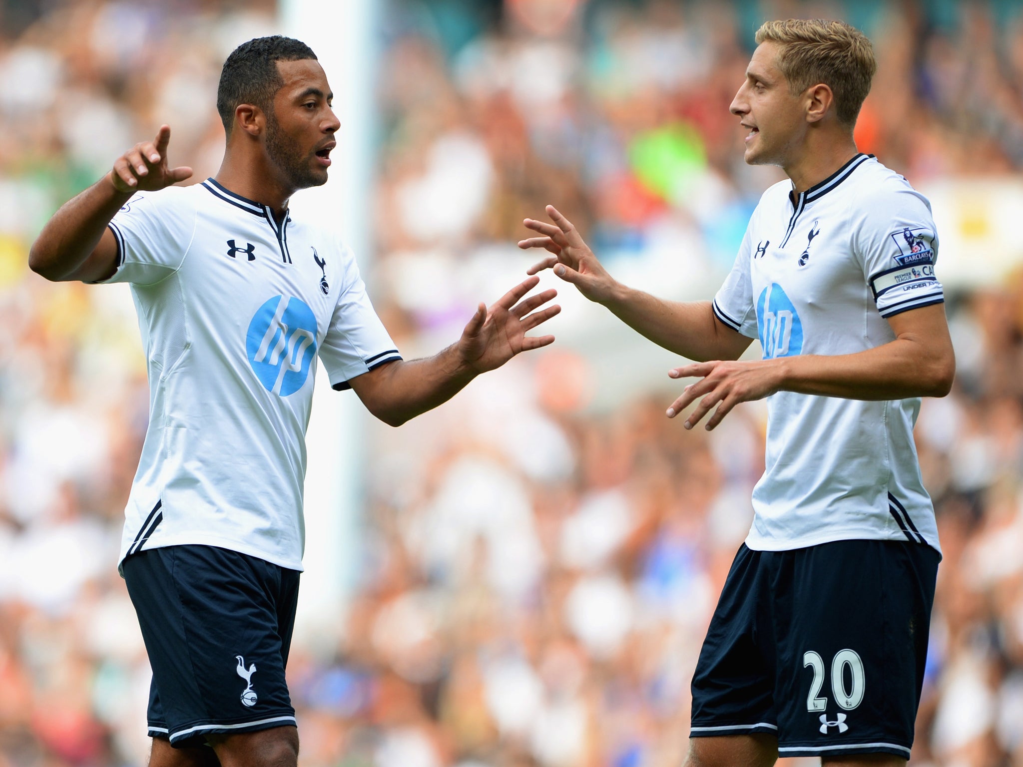 Mousa Dembele and Michael Dawson in pre-season action for Tottenham
