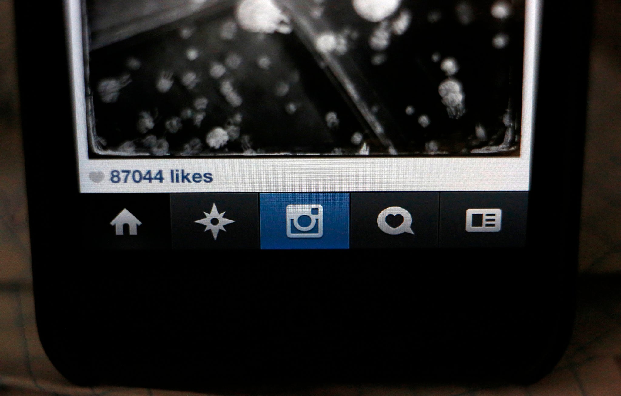 The number of likes on an Instagram photo are pictured on a mobile device screen in Pasadena, California August 14, 2013.