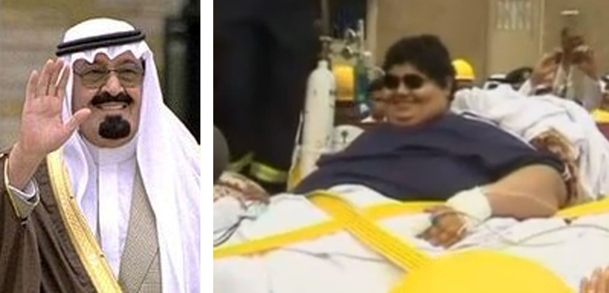 The king of Saudi Arabia has ordered a 96 stone man to be airlifted to hospital for treatment.