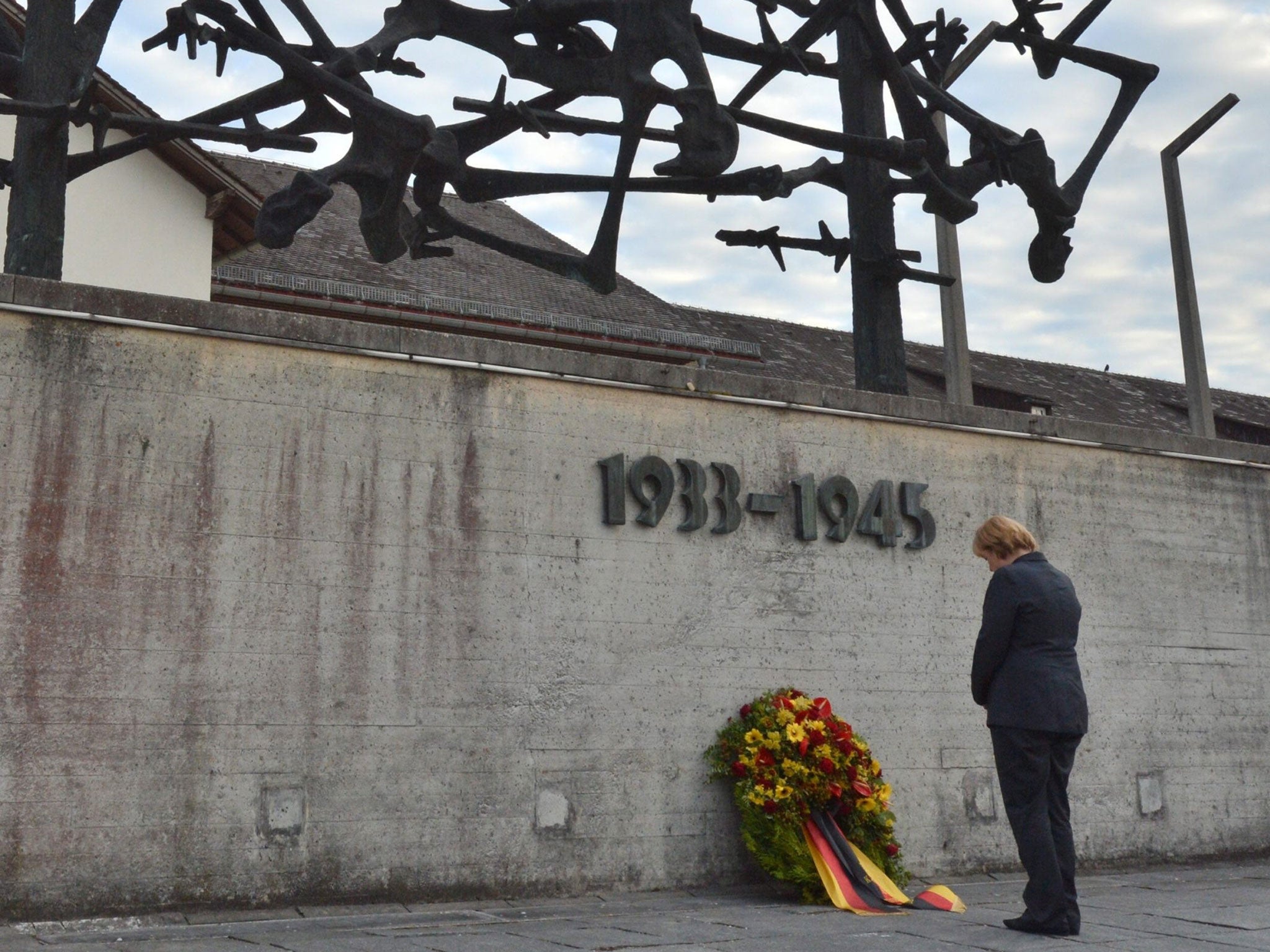 Angela Merkel at the concentration camp memorial in Dachau