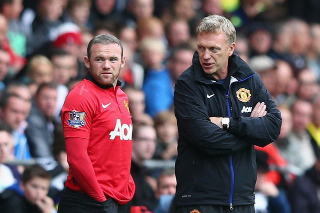 Wayne Rooney alongside David Moyes