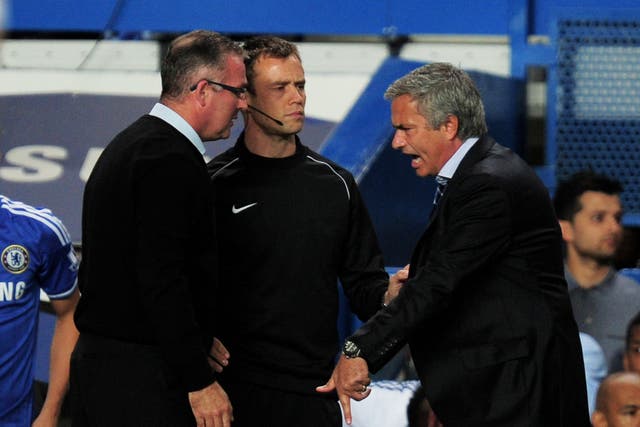 Jose Mourinho and Paul Lambert square up at Stamford Bridge