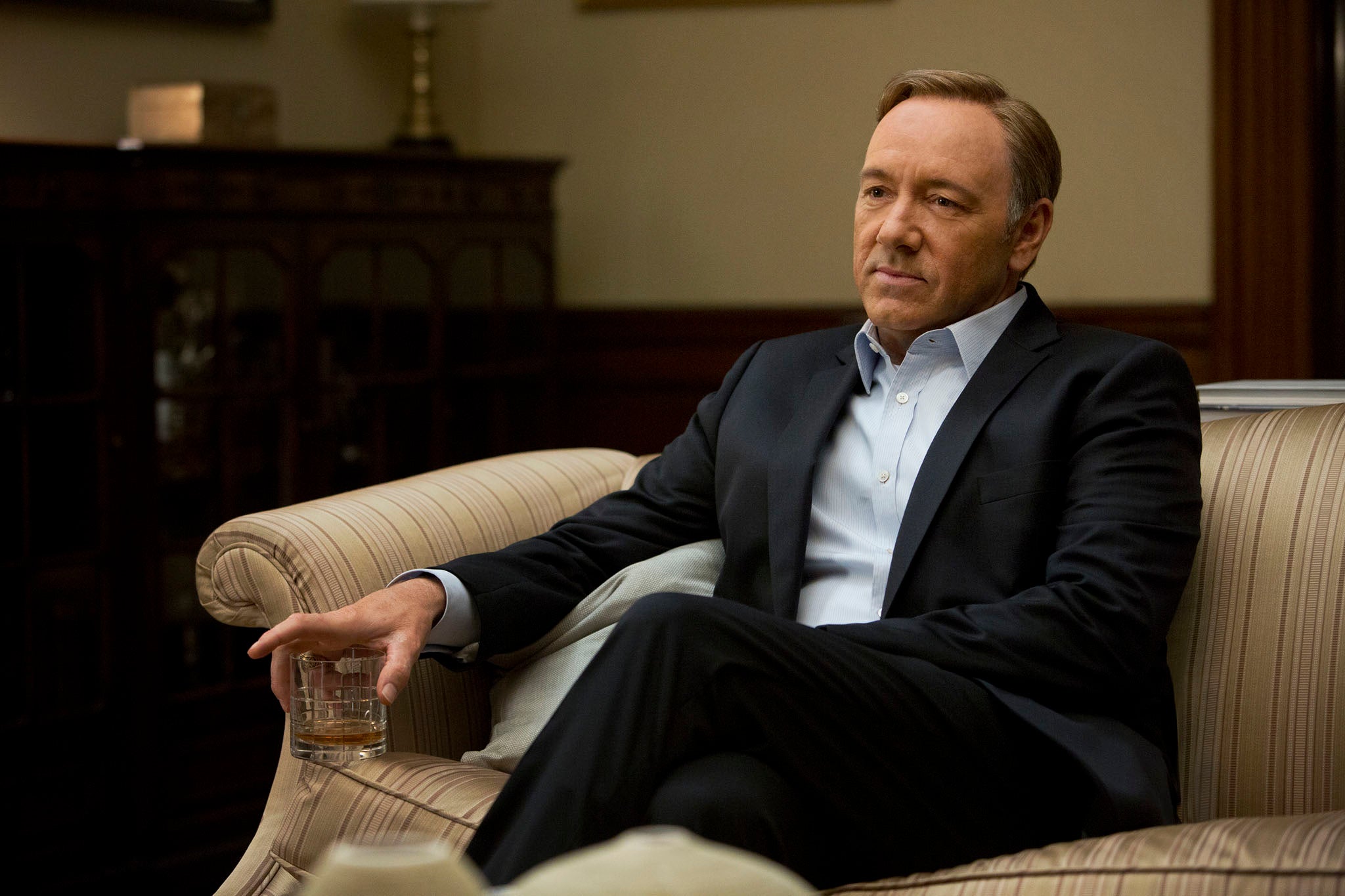 Kevin Spacey in a scene from "House of Cards". The 13-episode series was made available on Netflix earlier this year.