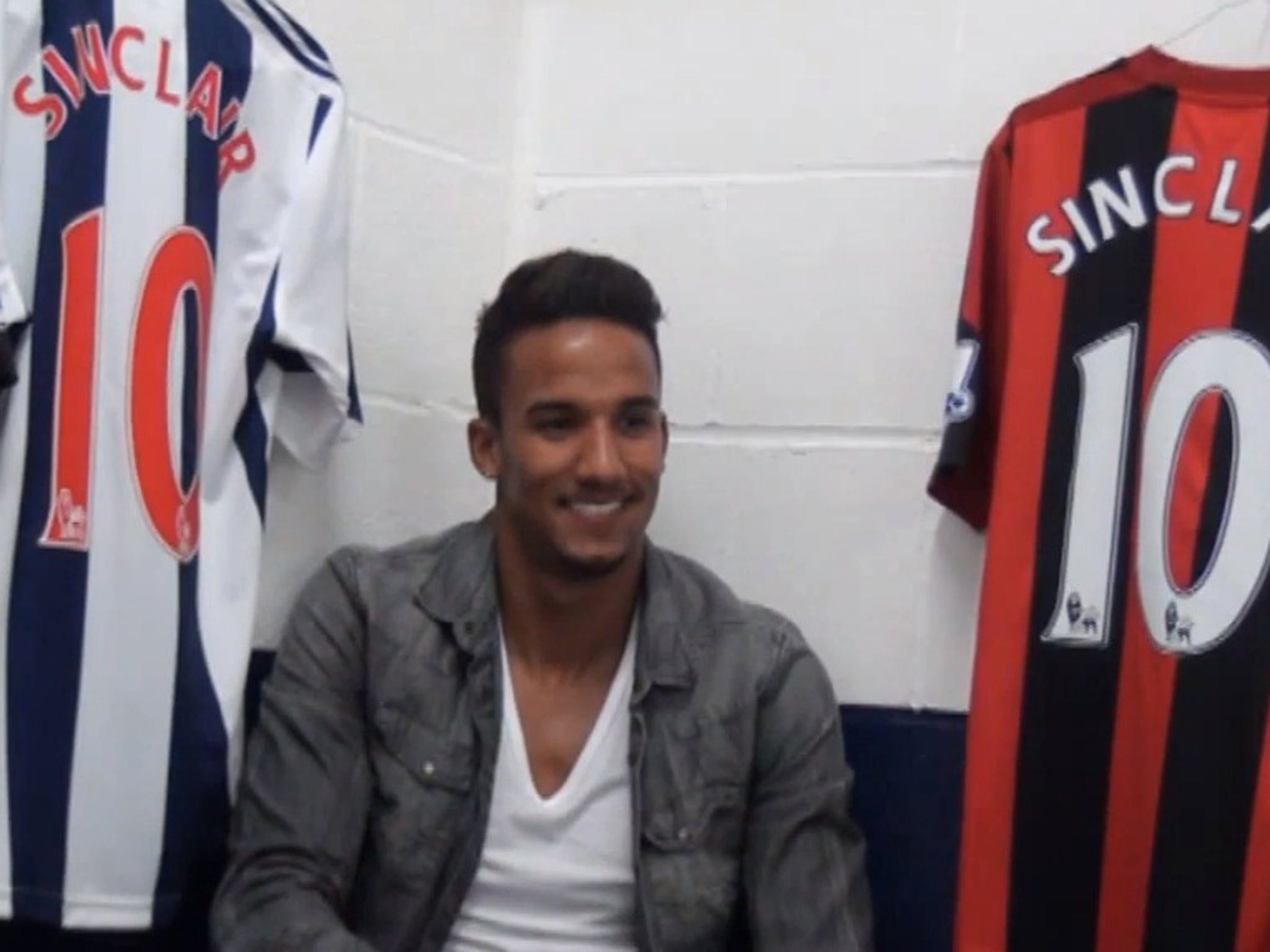 Scott Sinclair pictured with his new shirt