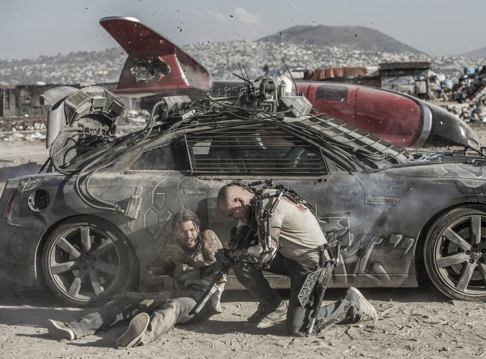 Geared up: Diego Luna and Matt Damon in 'Elysium'