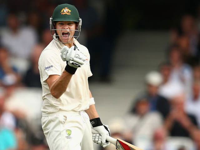 Smith hit his first Test ton at The Oval