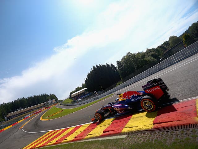 Vettel in action at Spa