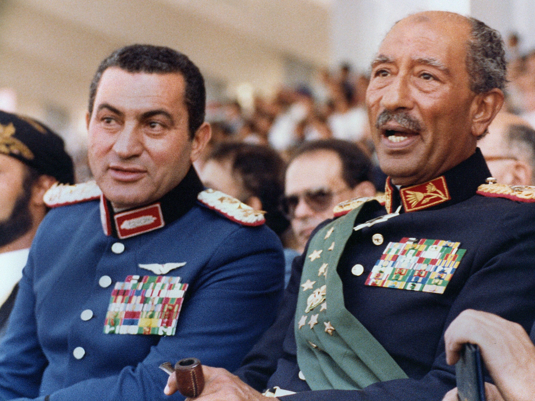 Egyptian vice President, General Hosni Mubarak, left, and late President Anwar Sadat(AFP/Getty)