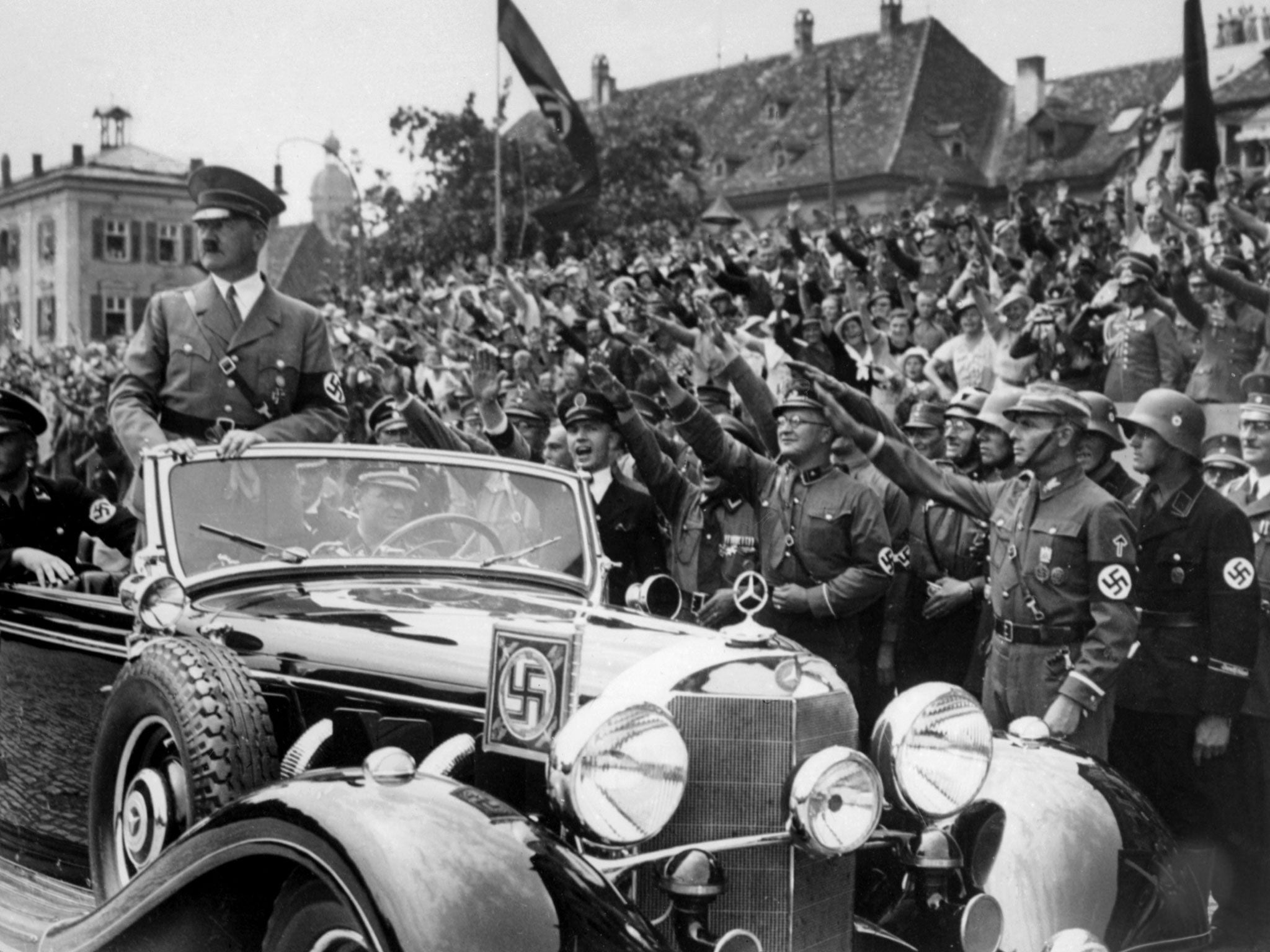 Adolf Hitler in a Mercedes in 1937 (AFP/Getty)