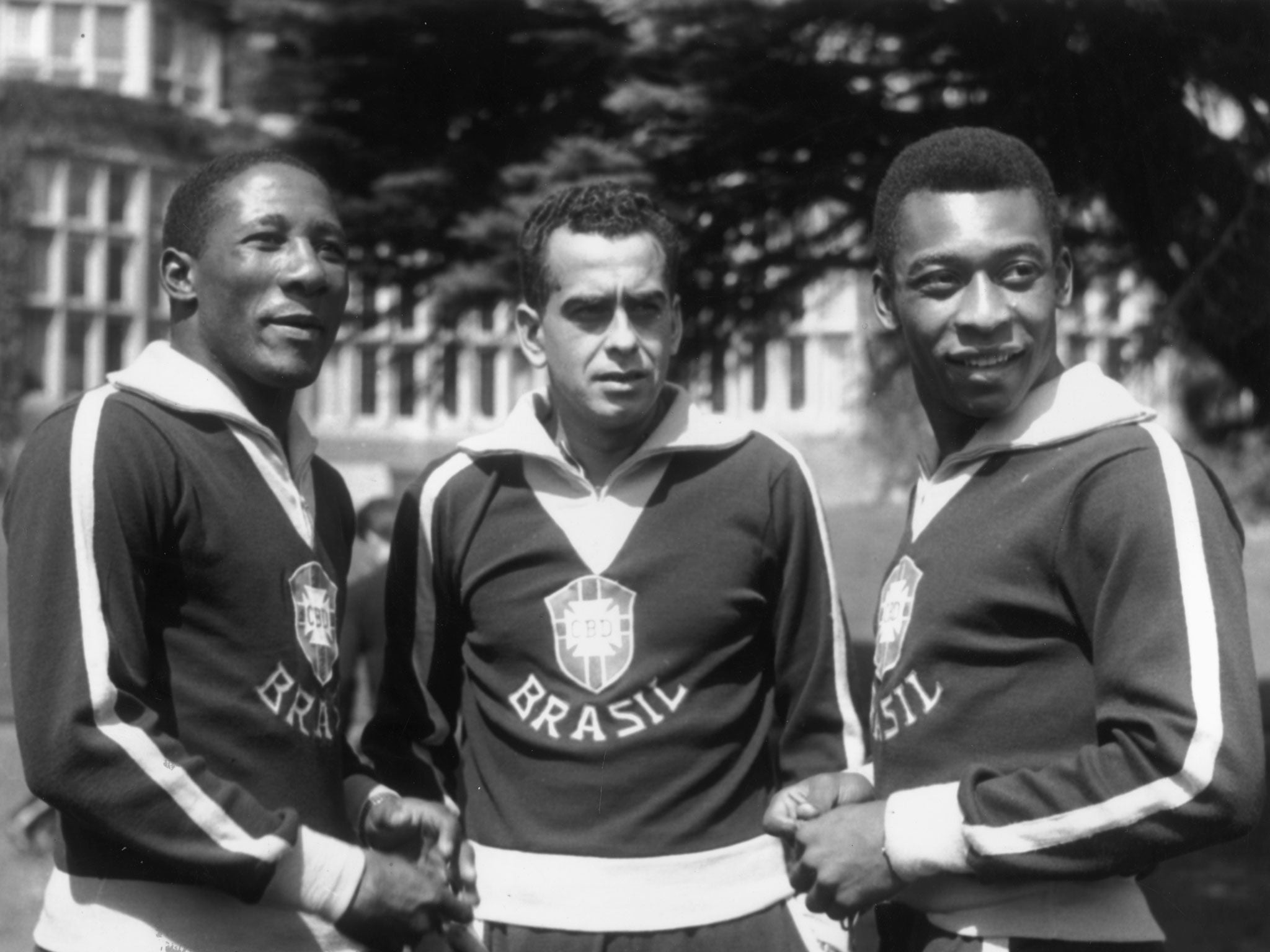 Santos, left, with Zito and Pele in 1963