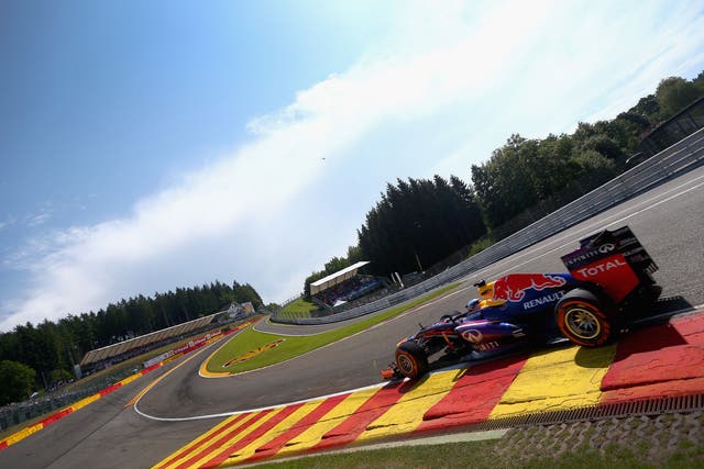 Sebastian Vettel was quickest in practice at Spa-Francorchamps