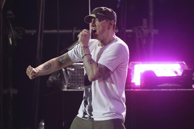 Eminem performs on the main stage, during day two of the Reading Festival 
