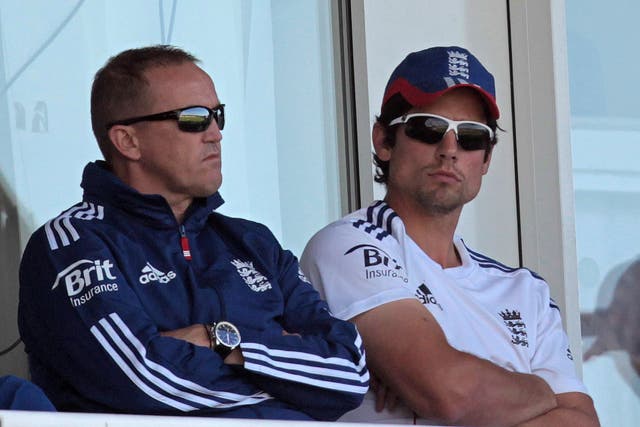 England’s Andy Flower, left, and Alastair Cook, right, have much to consider