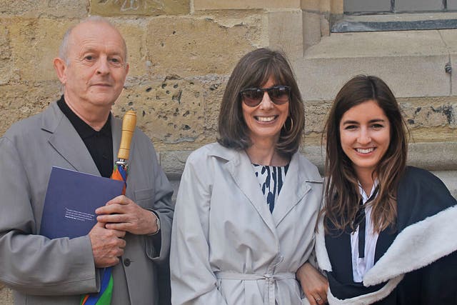 The proudest day of her father's life: Jessica Norman on graduation day with her parents