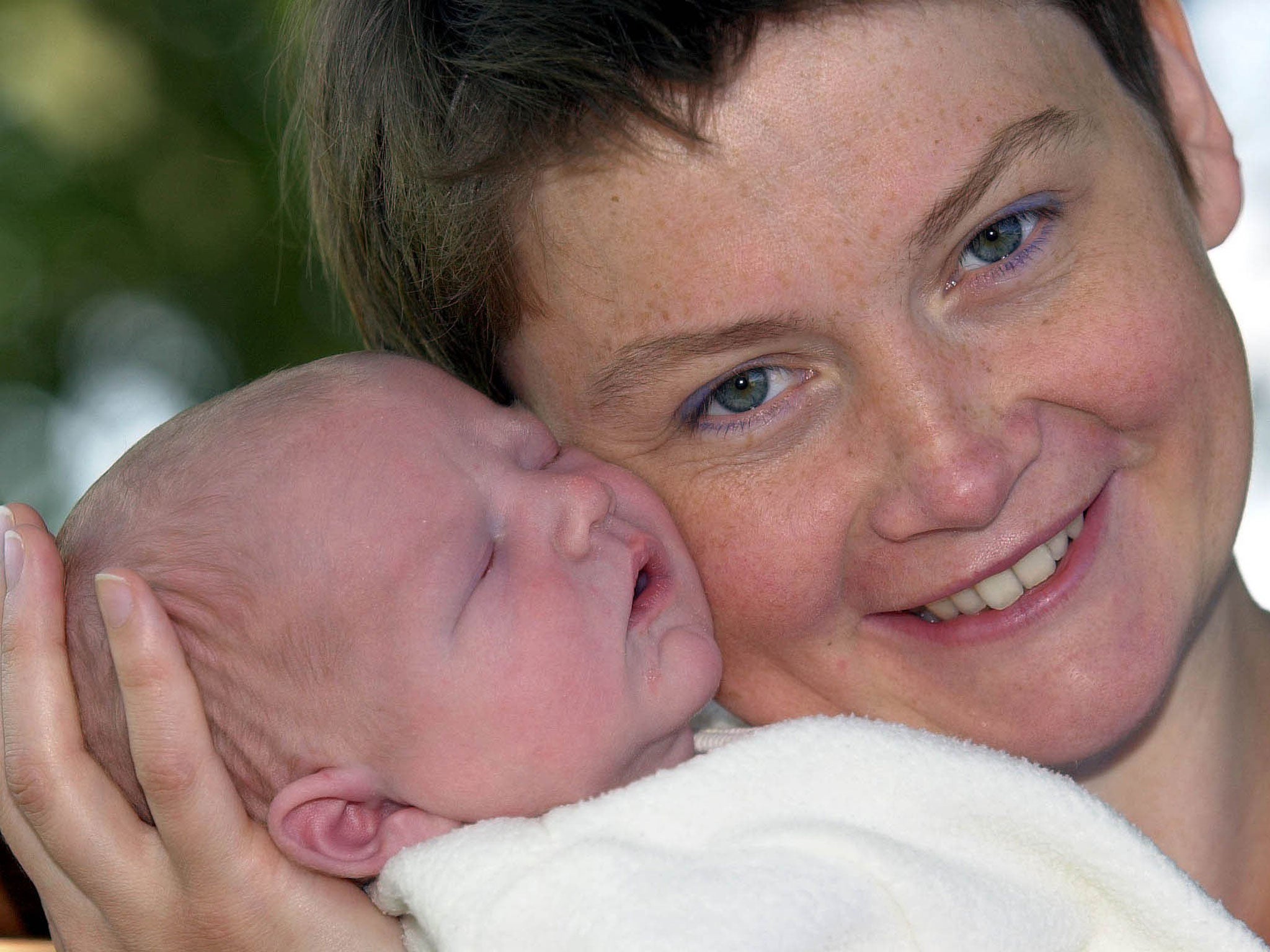 Yvette Cooper and her son Joel