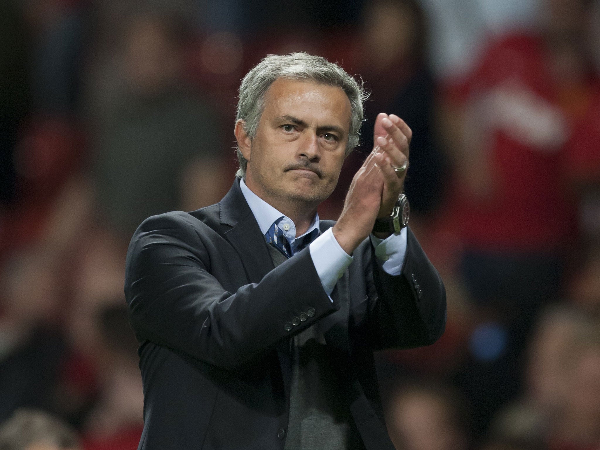 Jose Mourinho applauds the Chelsea supporters