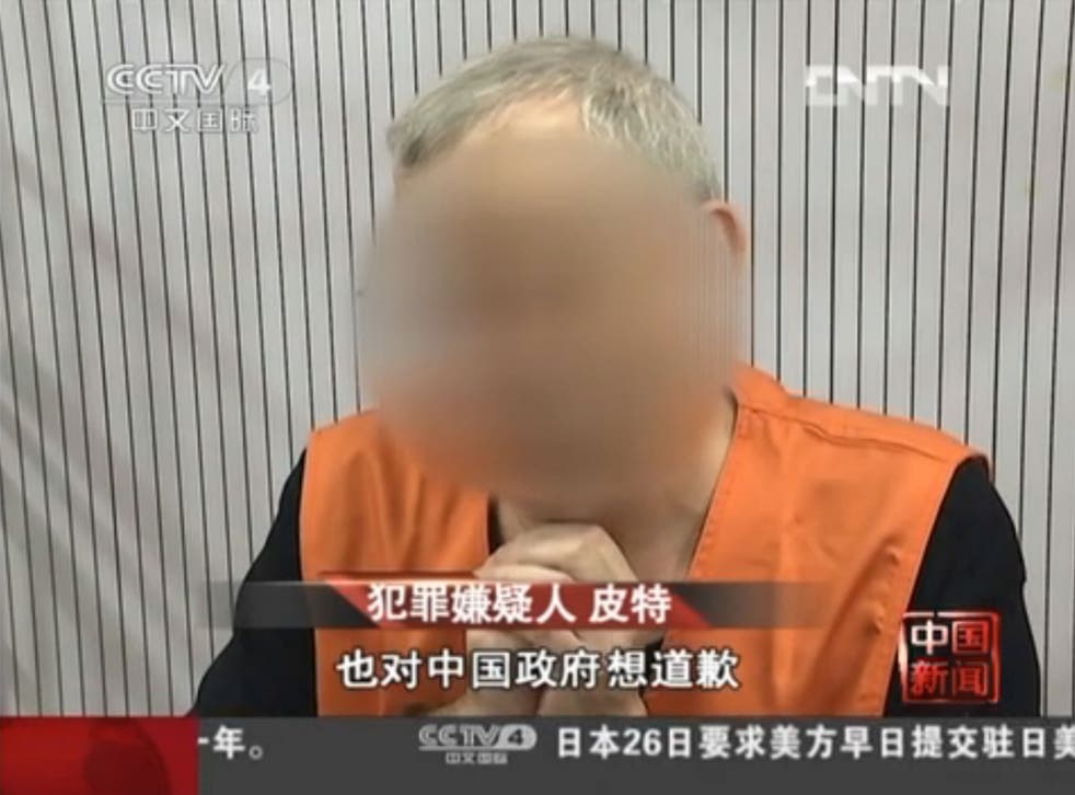 Police footage released on Chinese state television reportedly showed Peter Humphreys confessing and apologising