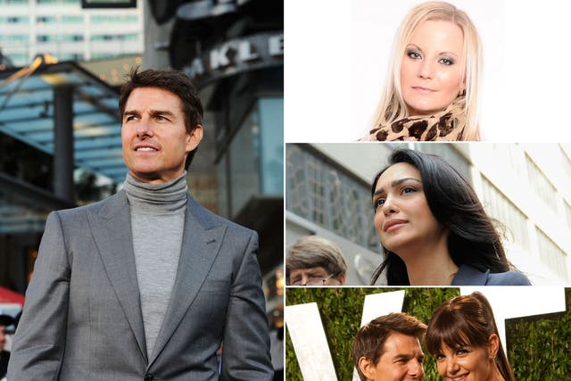 Left, from top: Anette Iren Johansen; the actress Nazanin Boniadi; Tom Cruise with his ex-wife Katie Holmes