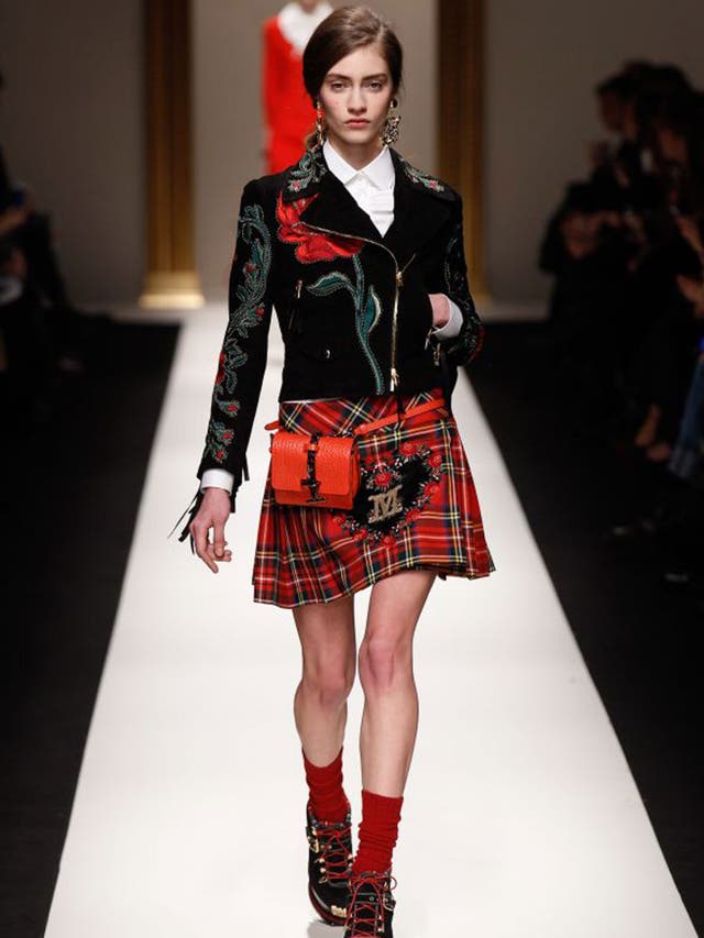 Rocking it: punk plaid on the catwalk at Moschino