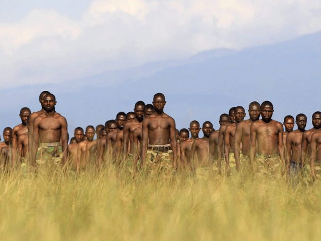 M23 rebel recruits at a military camp in eastern Democratic Republic of Congo