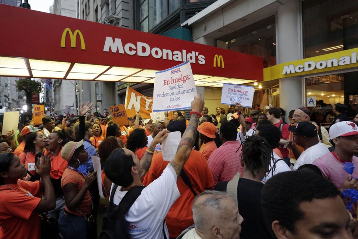 Unhappy meal: American fast food workers strike over minimum wage pay ...
