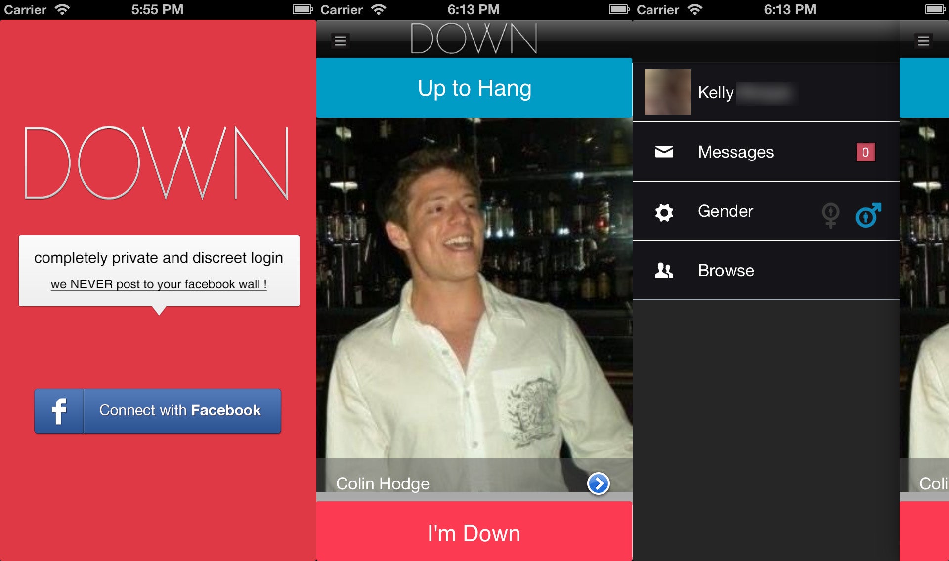 The relaunched 'Bang With Friends' allows users to indicate if they want to 'Hang' with Facebook friends.