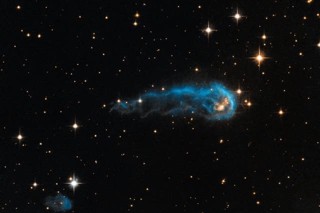 The caterpillar-shaped trail of interstellar gas and dust is a protostar in an early evolutionary stage. What it might develop into is yet to be seen.