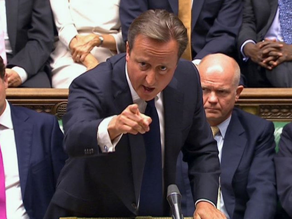 David Cameron failing to win the argument on Thursday