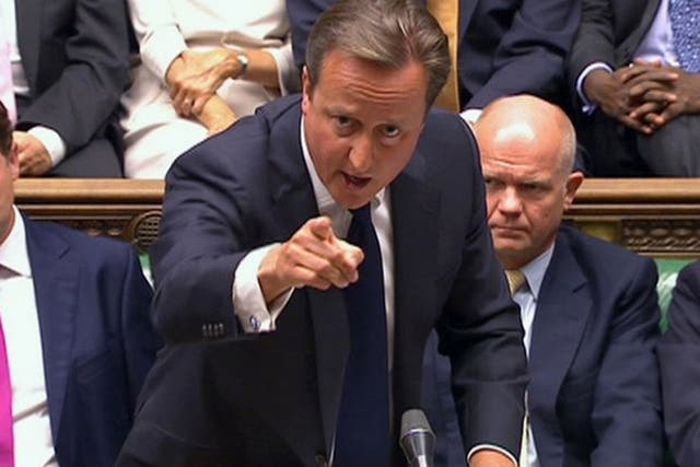 David Cameron failing to win the argument on Thursday