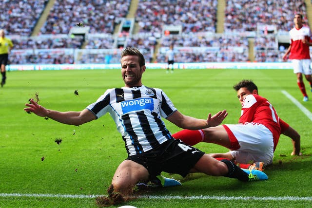 Yohan Cabaye was back in action for Newcastle