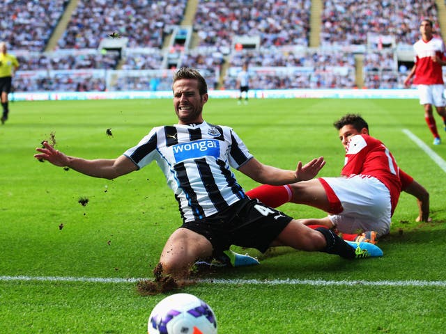 Yohan Cabaye was back in action for Newcastle