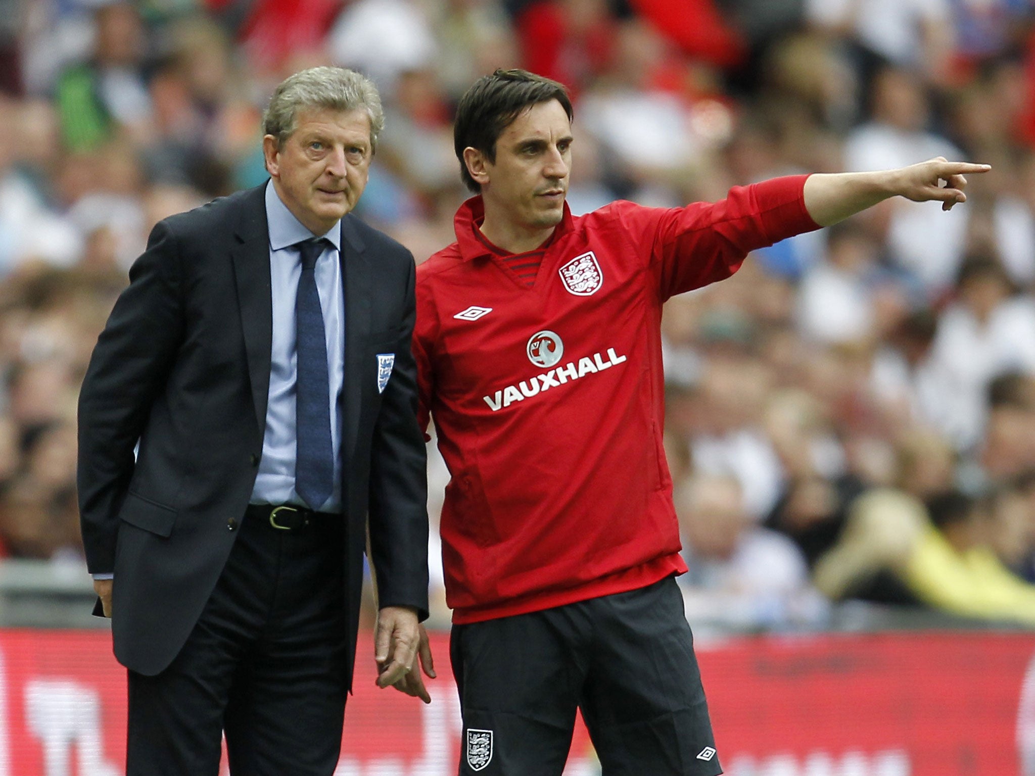 Roy Hodgson's and Gary Neville's England players hardly get a game for their clubs