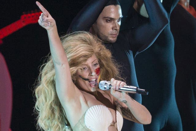 Lady Gaga is at her provocative best, but she is still a diminished figure