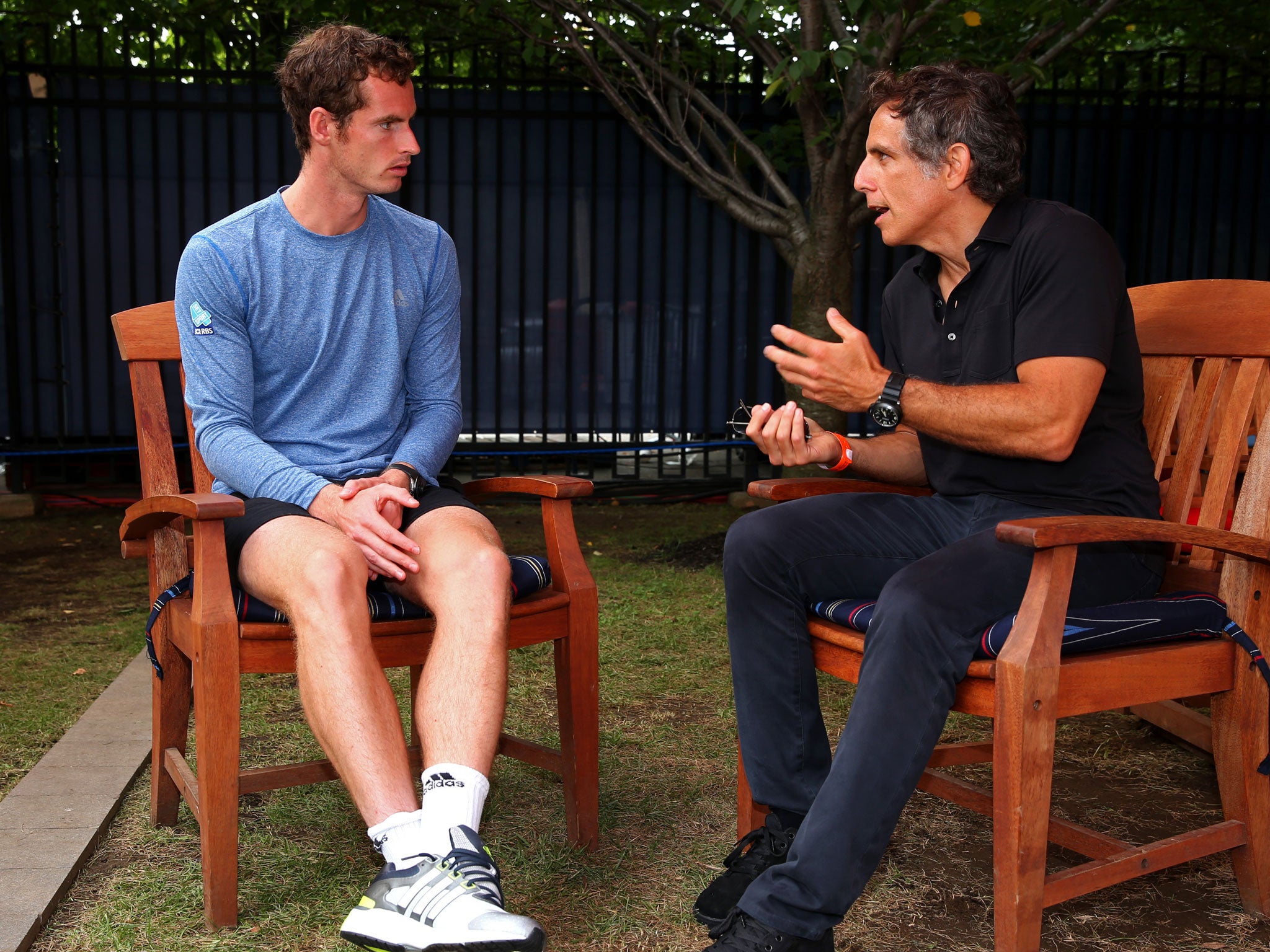 The actor Ben Stiller guest-stars on Andy Murray's coaching team