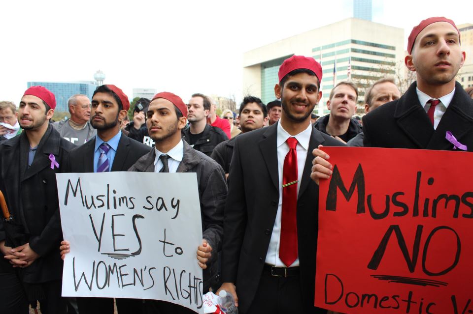 Fraternity brothers of Alif Laam Meem at the Men's Rally Against Domestic Violence in Dallas in March (Facebook)